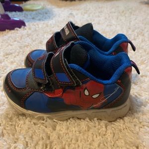Size 9 toddler Spider-Man shoes